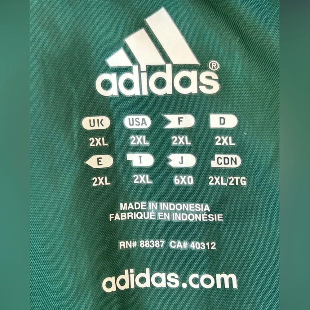Adidas Brand Men’s Full Zip Hooded‎ Windbreaker Green/Gray Size 2XL